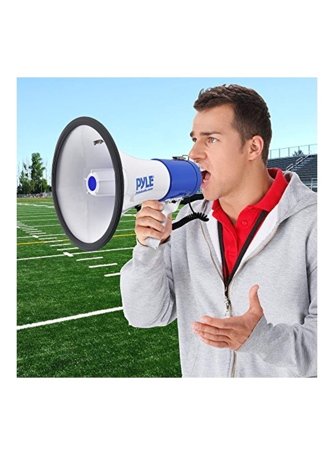 Megaphone Speaker Bullhorn With Built In Siren PMP50 White/Blue