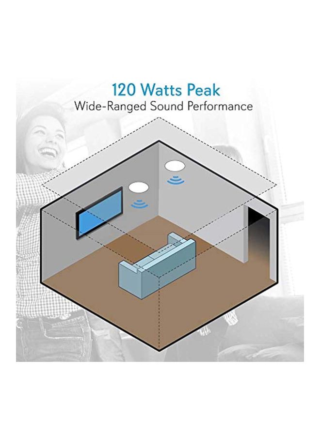 Pyle - Ceiling Wall Mount Speaker System PDICS6 White - Image 1