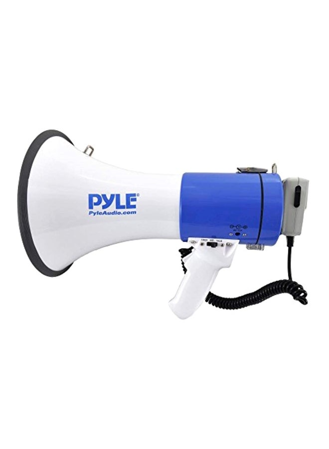 Megaphone Speaker Bullhorn With Built In Siren PMP50 White/Blue