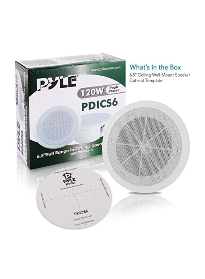 Pyle - Ceiling Wall Mount Speaker System PDICS6 White - Image 1
