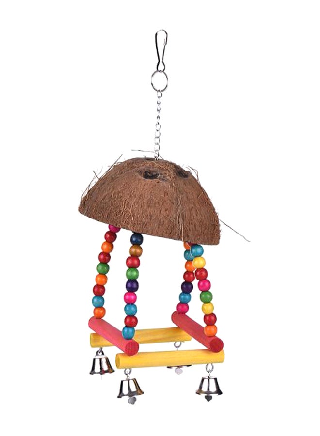 لعبة أرجوحة معلقة ومجثم للطيور مزودة بمسند مضاد للمضغ متعدد الألوان 20x9x15سم - Image 3