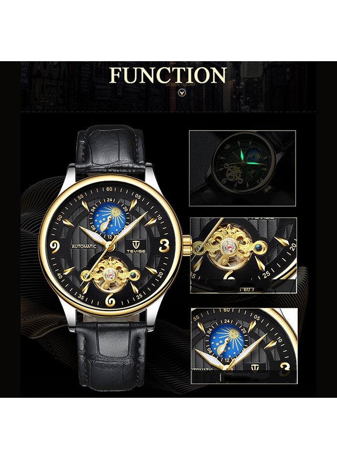 Tevise Men's Leather Band Chronograph Wrist Watch - Image 3