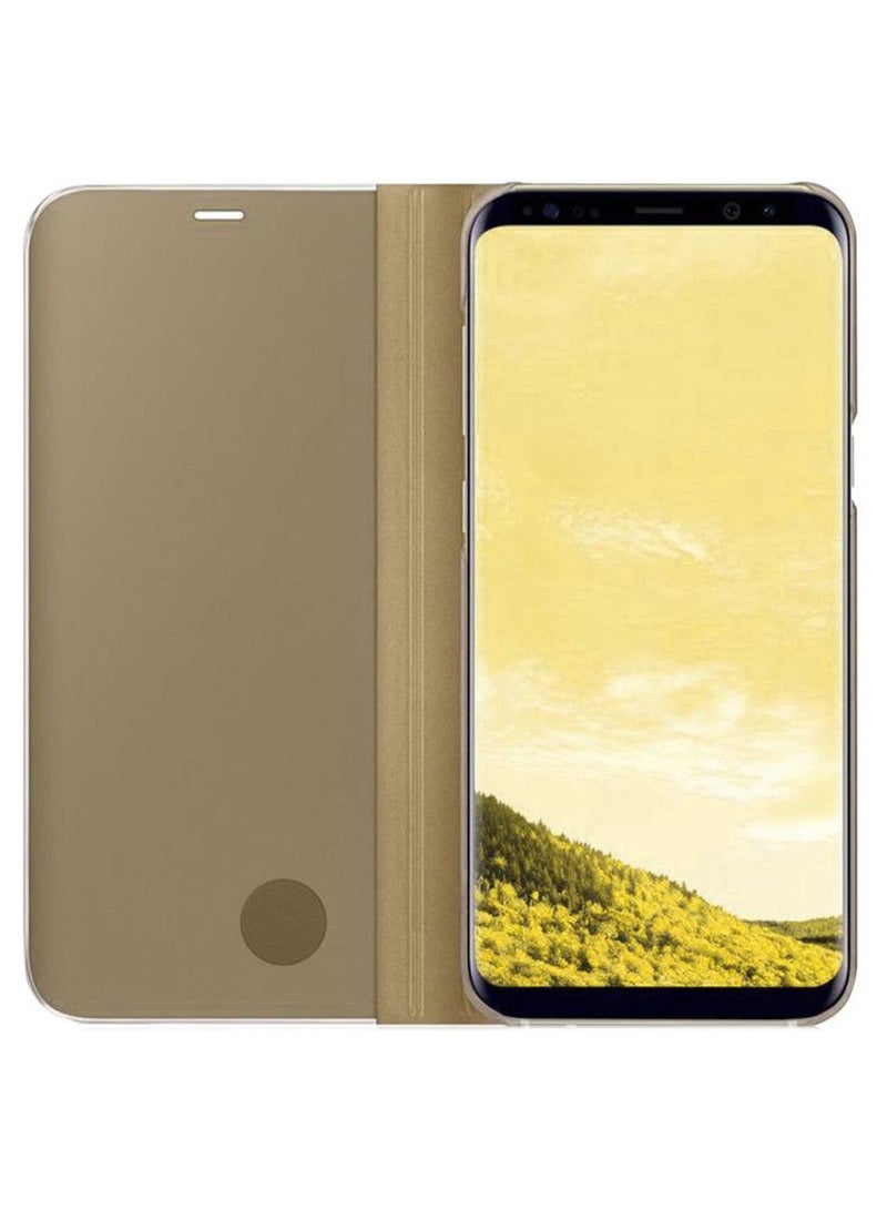 Touch Mirror Folding Stand Flip Case Cover For Samsung Galaxy S8 Plus Gold - Image 2
