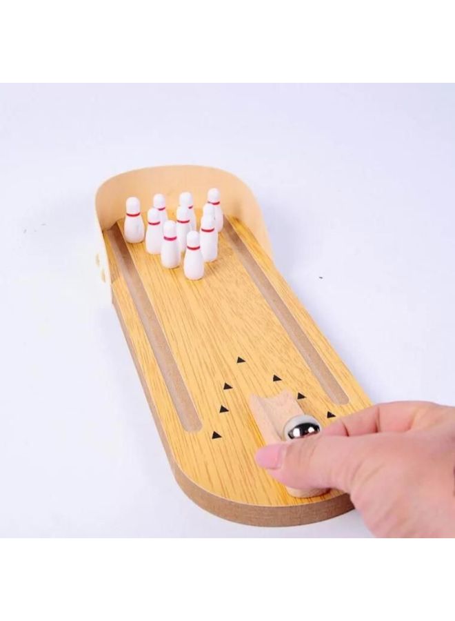 Unique - Wooden Desktop Bowling Game 29.8 x 10 x 4.5cm - Image 1