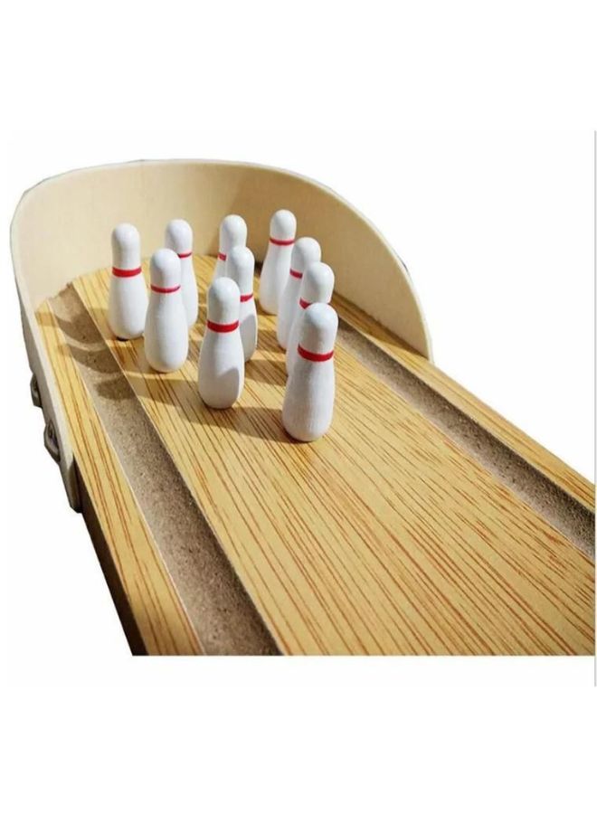 Unique - Wooden Desktop Bowling Game 29.8 x 10 x 4.5cm - Image 1