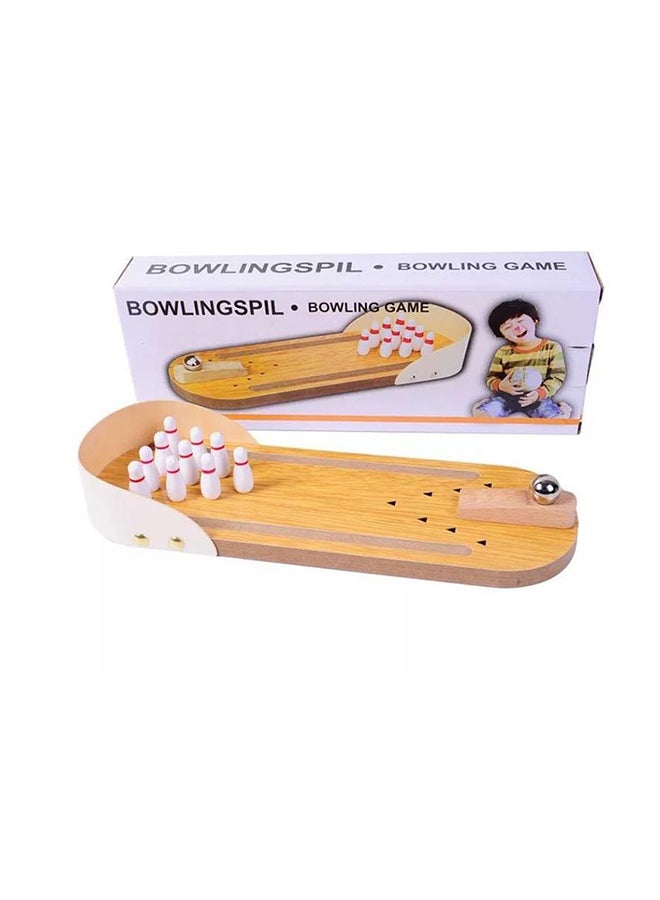 Unique - Wooden Desktop Bowling Game 29.8 x 10 x 4.5cm - Image 1