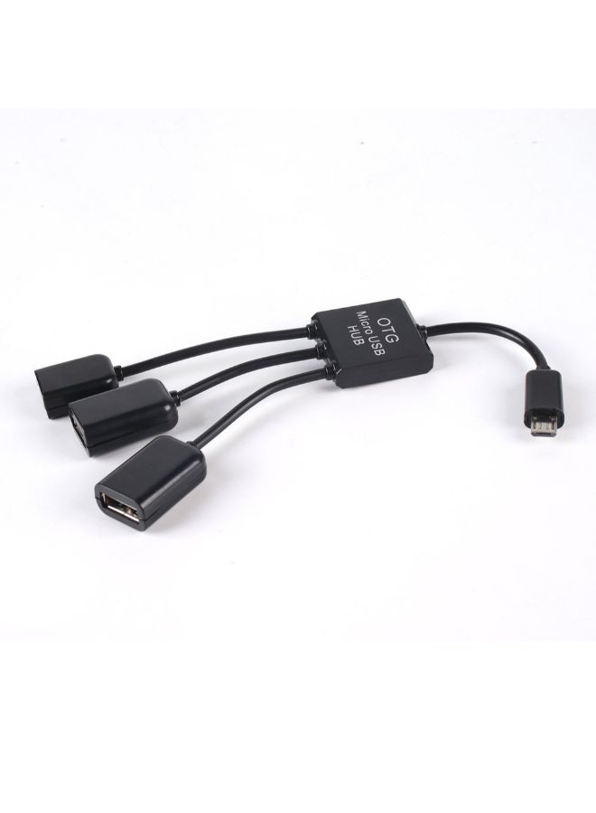 Micro USB Hub OTG Connector Charging Cable Black - Image 3