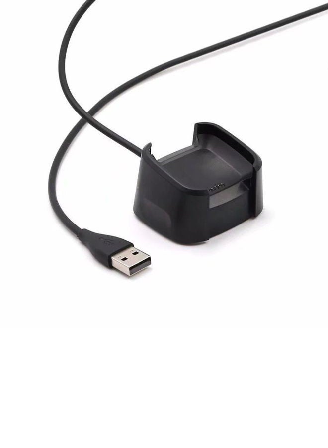 كابل شحن ونقل بيانات بمنفذ USB لساعة يد فيتبيت فيرسا أسود - Image 5