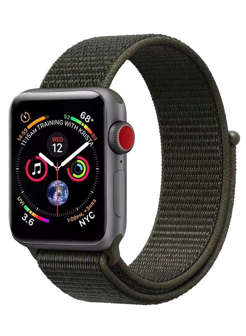 سوار ساعة اللياقة الذكية المزين بتصميم مضفر مقاس 40 ملم كاكي كارغو