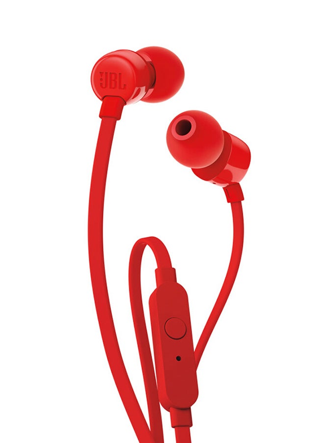 جي بي إل سماعة أذن داخلية تون 110 سلكية مع ميكروفون أحمر - Image 2