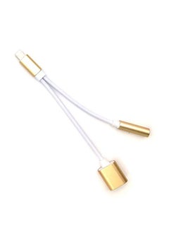 2-In-1 Dual Lightning Splitter Adapter Gold/White