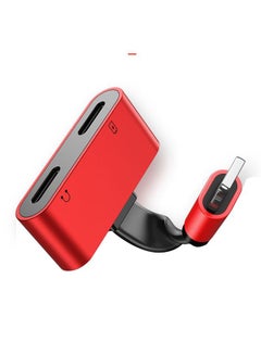 2-In-1 Dual Lightning Adapter Red/Black