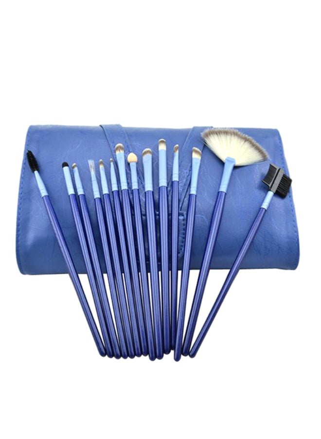 24-Piece Makeup Brush Set Blue