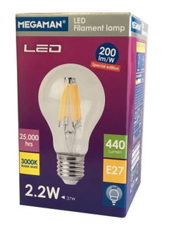 Megaman Special Edition LED Classic Filament Bulb Clear/Silver 10.8 x 6centimeter 
