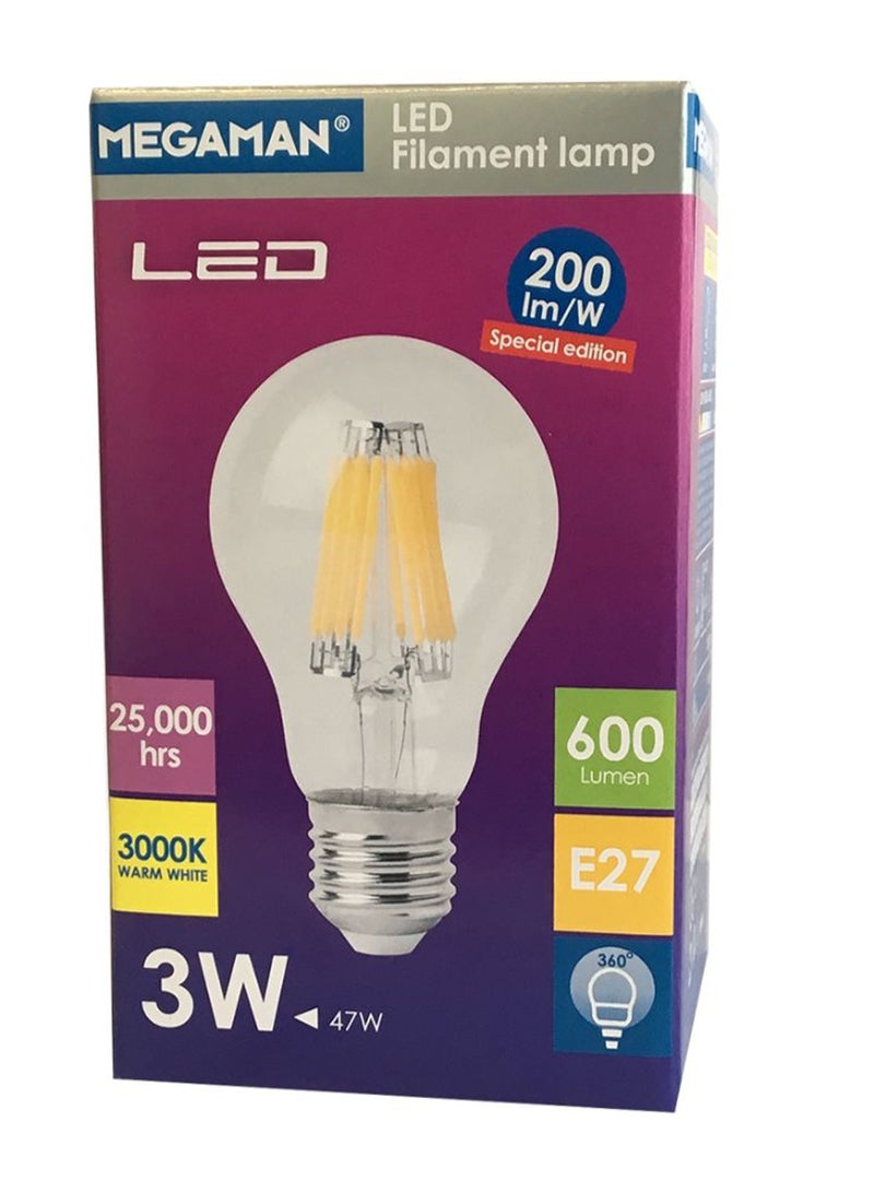 Megaman Special Edition LED Classic Filament Bulb Clear/Silver 10.8 x 6centimeter 
