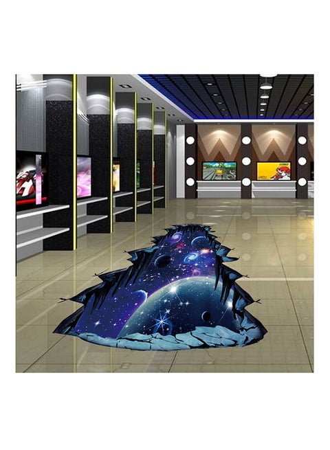 Removable 3D Planet Wall Sticker Waterproof Blue 50x70cm
