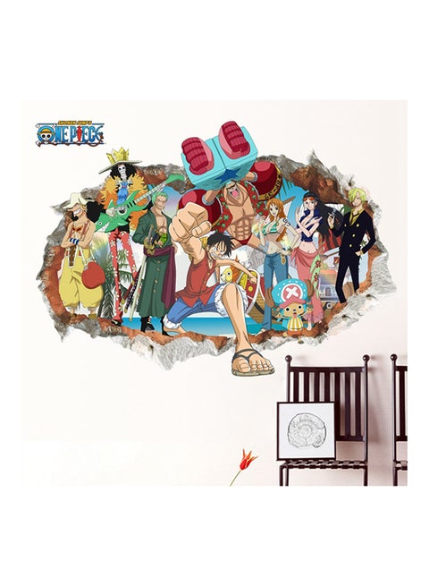 3D Anime Luffy Wall Sticker Multicolour 70x50centimeter
