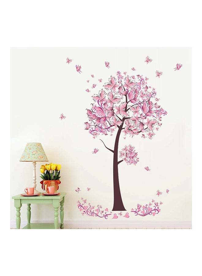 Butterfly Tree Wall Sticker Pink 60x45cm