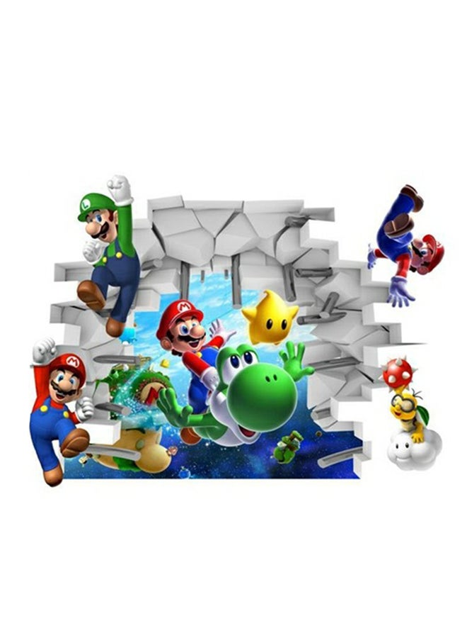 3D Super Mario Wall Sticker Multicolour 48x65centimeter