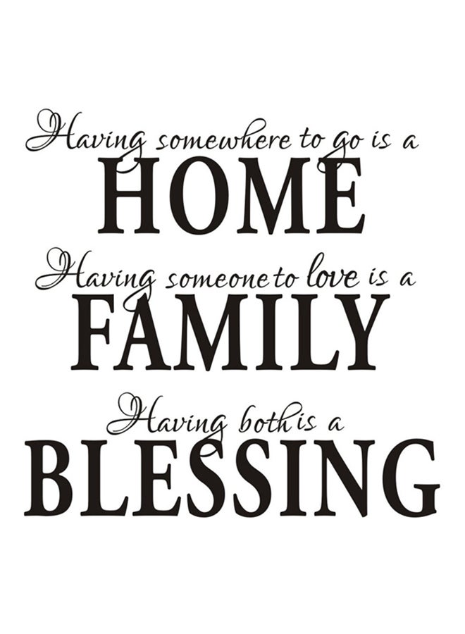 Family Blessing Quote Wall Sticker Black 45x60cm