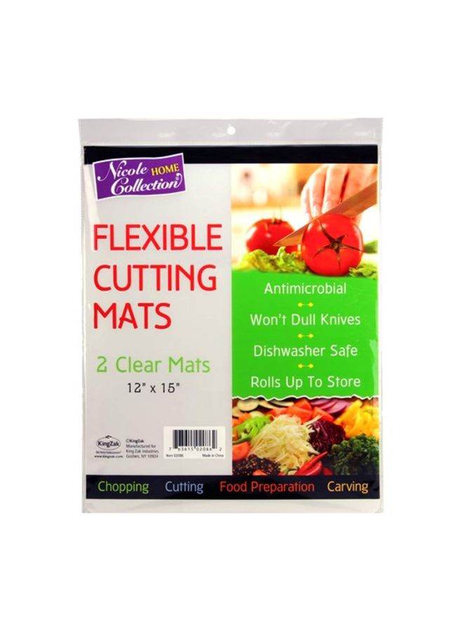 Nicole Home Collection - 2-Piece Cutting Board Mat Set White 12x15x0.1inch - Image 1