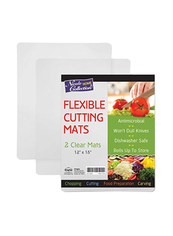 Nicole Home Collection - 2-Piece Cutting Board Mat Set White 12x15x0.1inch - Image 1