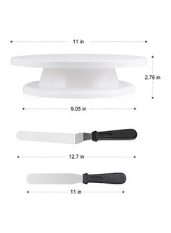 Kootek Rotating Cake Turntable White 11.1x2.9x11.3inch  - Image 3