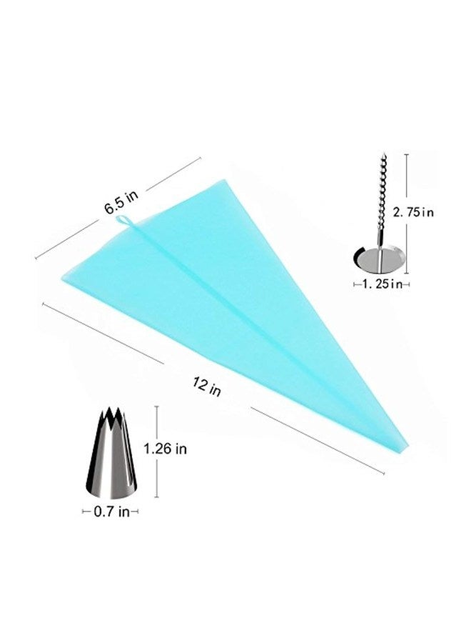 كوتيك طقم مستلزمات تزيين الكيك مكون من 32 قطعة أزرق / فضي 3 x 12.8 x 18بوصة  - Image 5