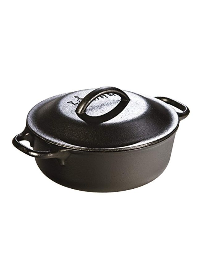 LODGE Iron Dutch Oven Black 9.8x8.7x3.5inch  - Image 1