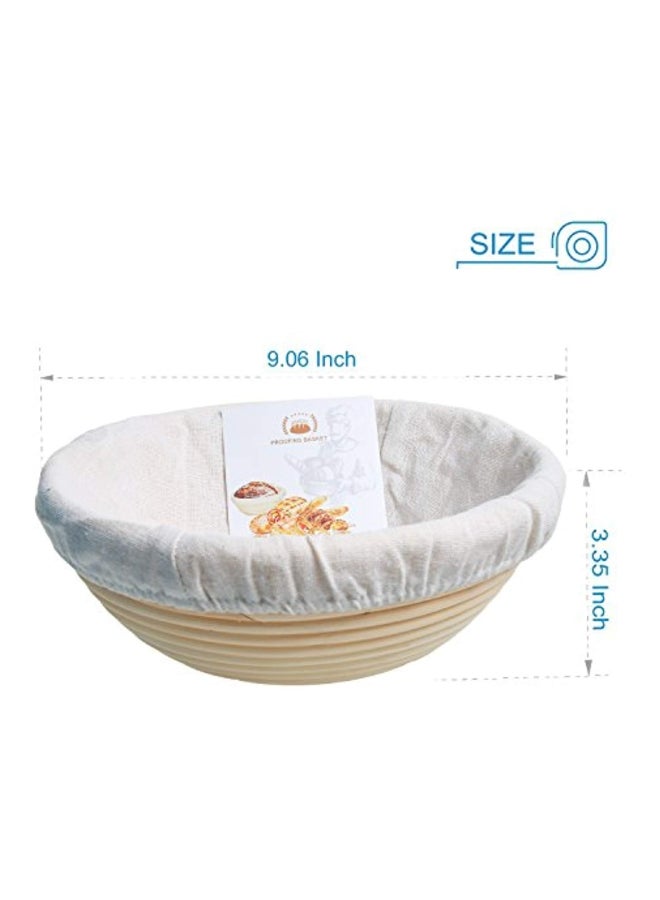 WERTIOO Banneton Proofing Basket Beige 9.2x9.2x4inch  - Image 2