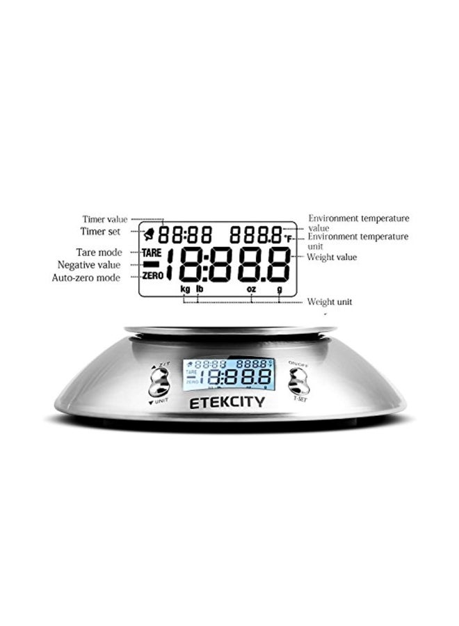 ETEKCITY - Digital Kitchen Scale Silver 2.1Liters - Image 1