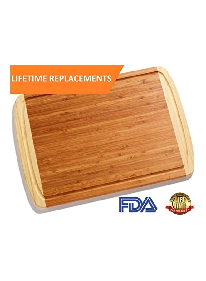 Greener Chef Wooden Cutting Board Brown/Beige 18 x 12.5 x 0.7inch - Image 3