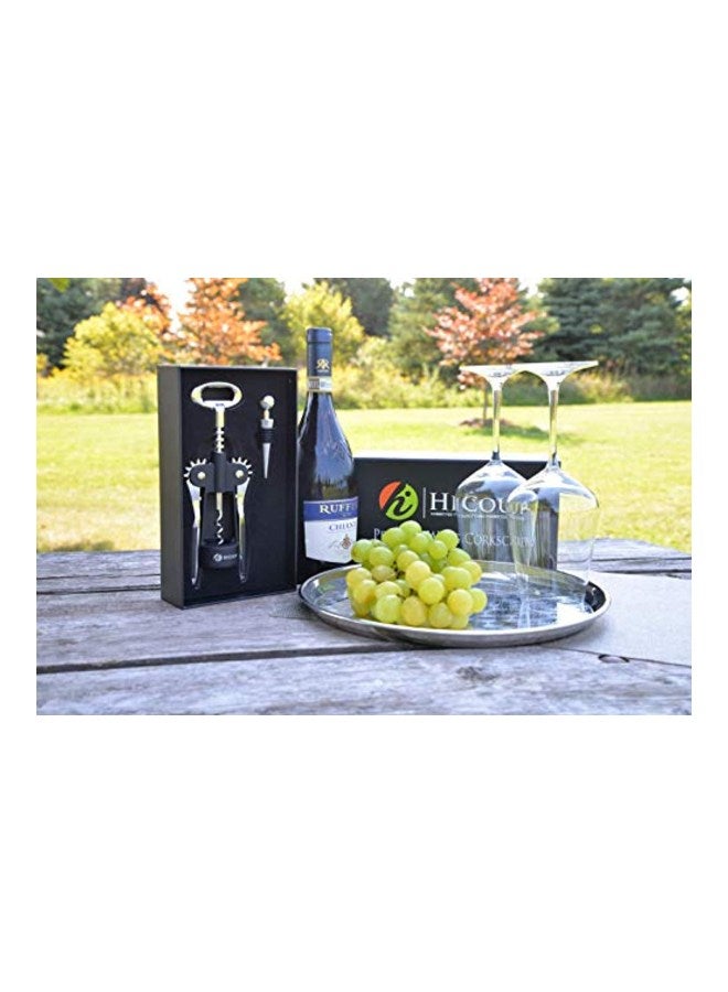 HiCoup Kitchenware Wing Corkscrew Opener Silver/Black 5.6 x 2.1 x 9.5inch  - Image 2