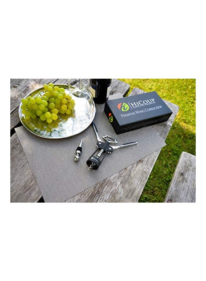 HiCoup Kitchenware Wing Corkscrew Opener Silver/Black 5.6 x 2.1 x 9.5inch  - Image 3