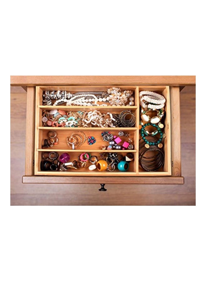 Utopia Kitchen 5 Compartments Drawer Organizer Tray Brown 14x10x2inch - Image 5