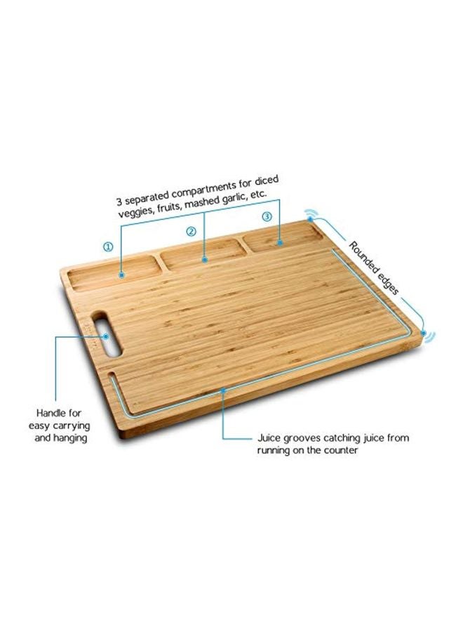 HHXRISE Bamboo Cutting Board Beige 17x0.8x12.6inch  - Image 3