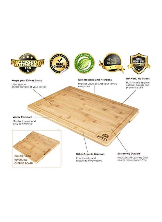 Royal Craft Wood Cutting Board With Juice Groove Beige 12x8inch  - Image 2