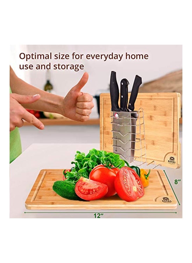 Royal Craft Wood Cutting Board With Juice Groove Beige 12x8inch  - Image 3
