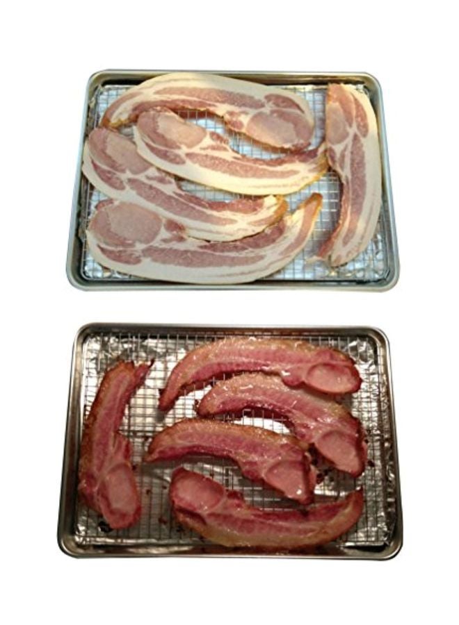 Checkered Chef 2-Piece Cooling Baking Rack Set Silver 17x12inch - Image 5