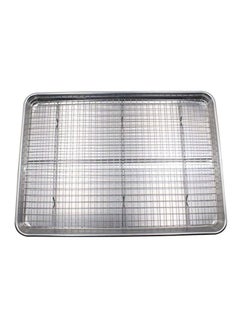 Checkered Chef 2-Piece Cooling Baking Rack Set Silver 17x12inch  - Image 4