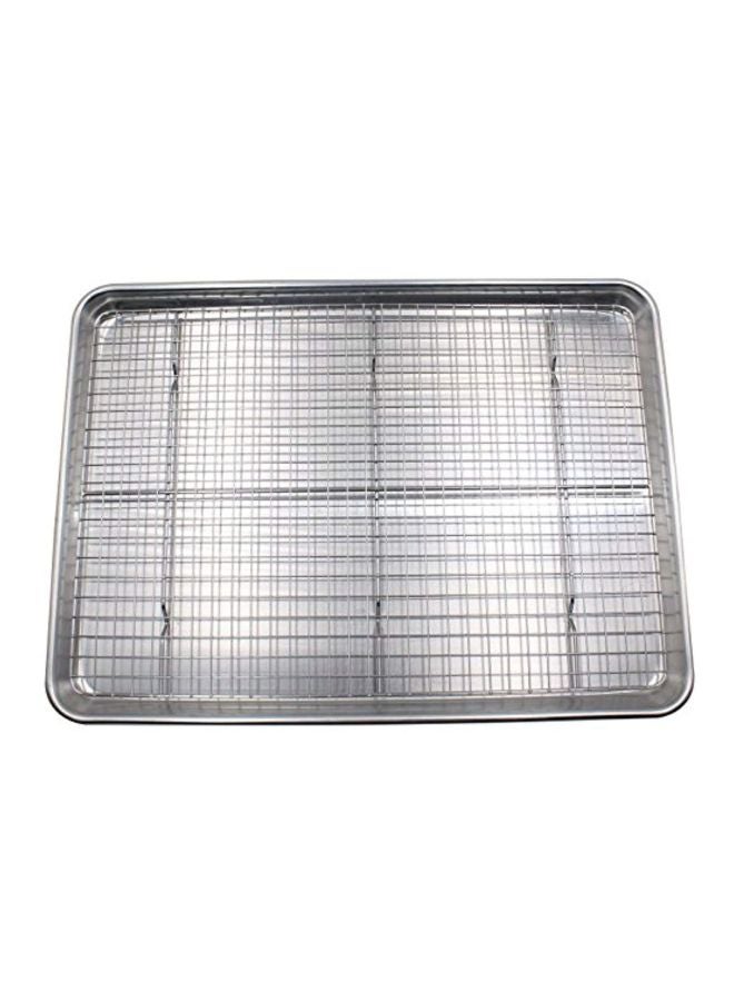 Checkered Chef 2-Piece Cooling Baking Rack Set Silver 17x12inch - Image 4