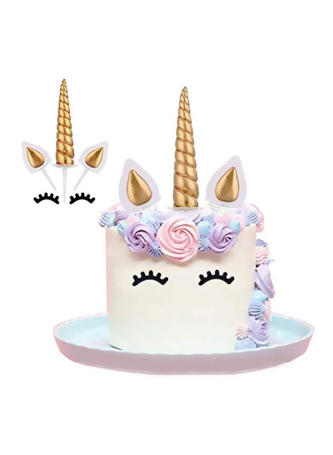 Yashell Cake Toppers Gold/Pink/Purple 9.4x6.3x1.5inch - Image 2