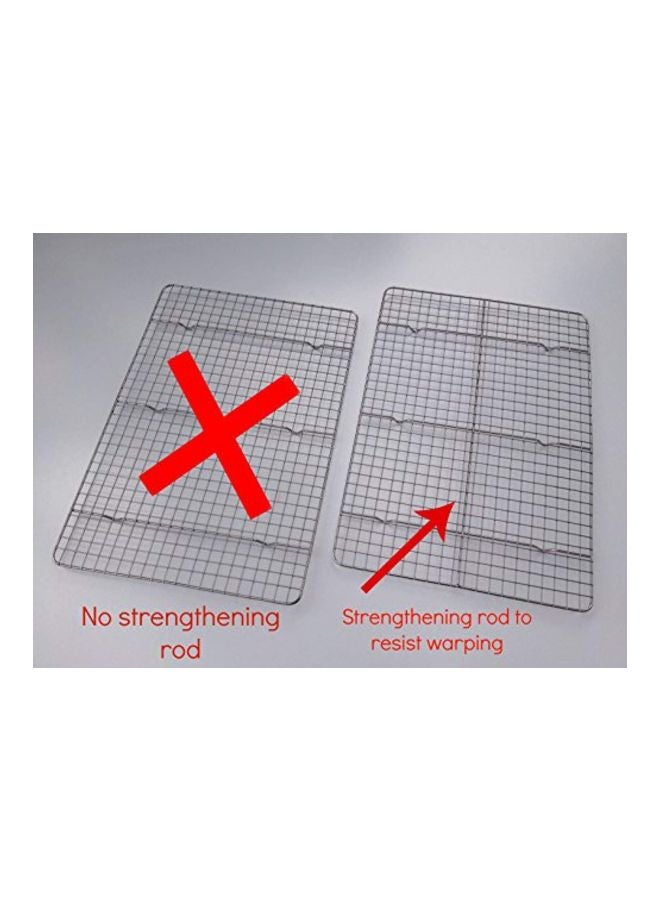 Checkered Chef 2-Piece Cooling Baking Rack Set Silver 17x12inch - Image 3