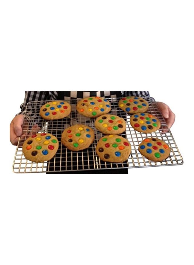 Checkered Chef 2-Piece Cooling Baking Rack Set Silver 17x12inch - Image 2