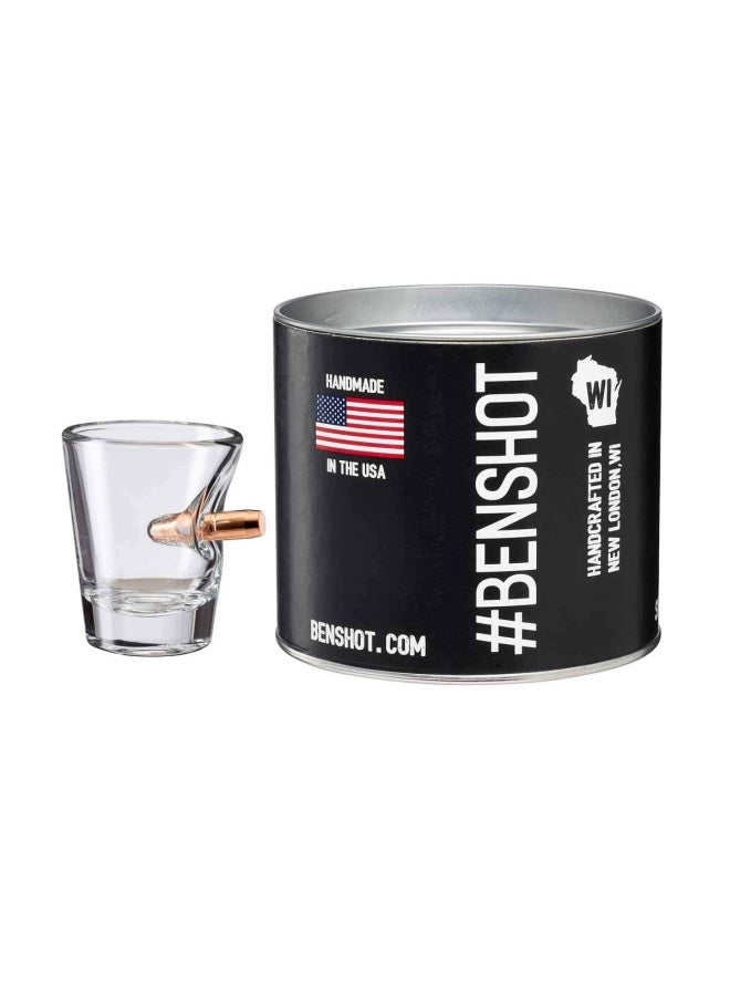 Ben Shot USA BenShot Glass With Real Bullet Clear/Brown  - Image 2