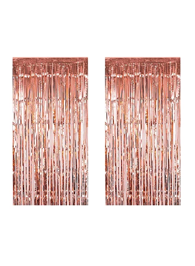 فيسيدي ستائر لامعة بتصميم شرائط من القصدير مكونة من قطعتين - Image 1