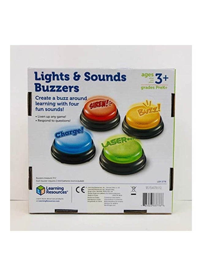 Learning Resources - 4-Piece Lights And Sounds Buzzer Set 3.5inch - Image 1