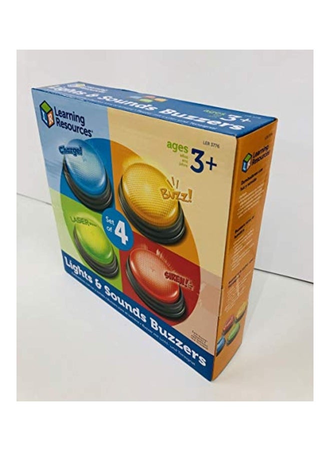Learning Resources - 4-Piece Lights And Sounds Buzzer Set 3.5inch - Image 1
