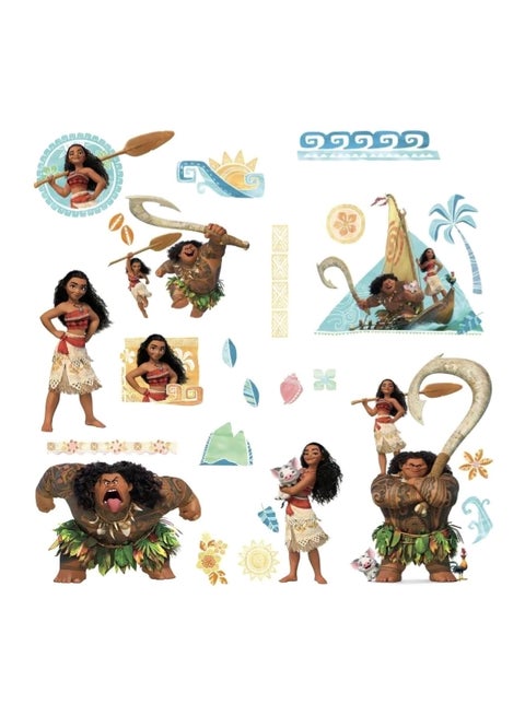 25-Piece Decorative Moana Wall Stick Set Multicolour