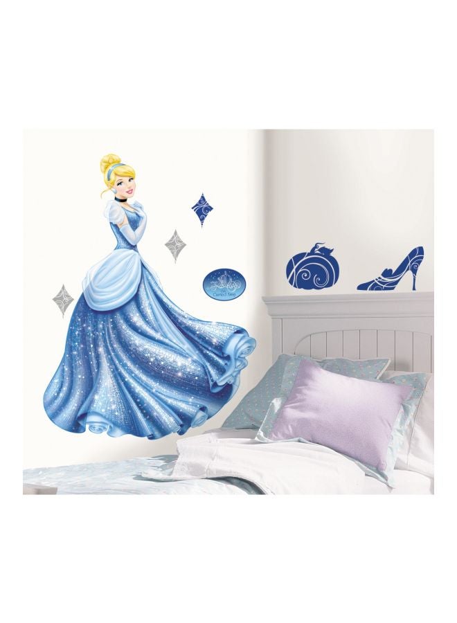 Disney Cinderella Wall Sticker Blue/Yellow/White 101.6x45.7centimeter